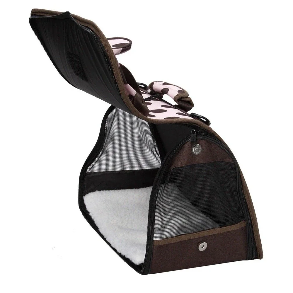Airline Approved Folding Collapsible Zippered Casual Travel Pet Dog Carrier bag